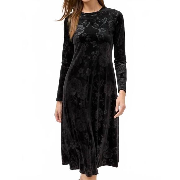 JOHNNY WAS Dresses & Skirts - NEW JOHNNY WAS embossed stretch velvet dress in black
